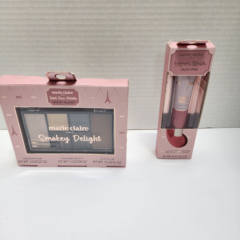 Marie Claire Paris Smokey Delight Palette and Liquid Blush ( Dusty Pink) Set - Picture 2 of 6